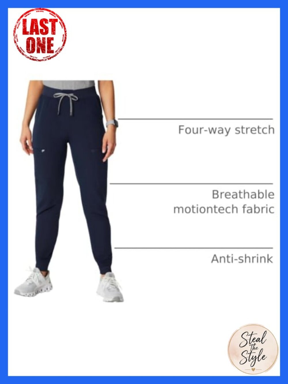 Fabletics High Rise Scrub Jogger MotionTech 4-Way Stretch Pockets - Picture 3 of 6